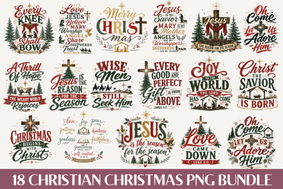Christian Christmas PNG Bundle & Illustrations