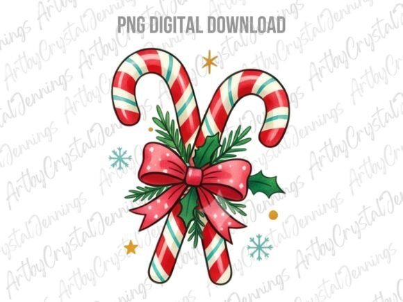 Christmas Coquette Candy Canes PNG Review