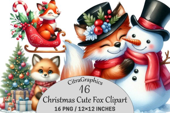 Christmas Cute Fox Sublimation Clipart Review