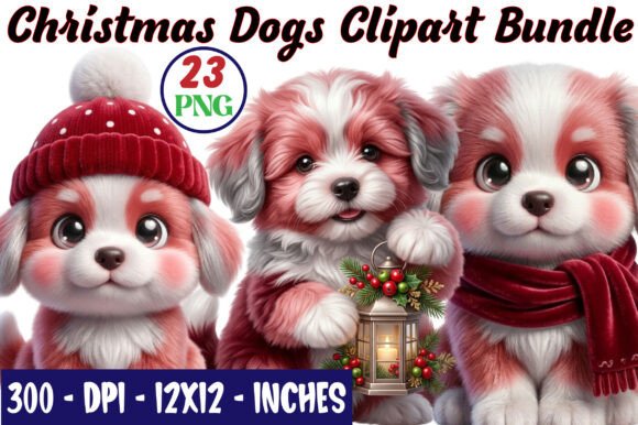Christmas Dogs Clipart Bundle Illustrations Review