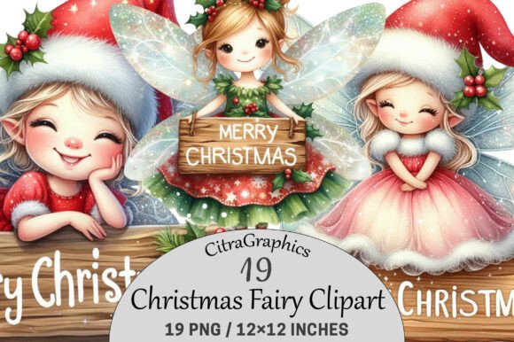 Christmas Fairy Clipart PNG Illustrations Review