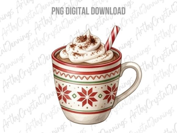 Christmas Holiday Hot Cocoa Mug PNG Illustrations