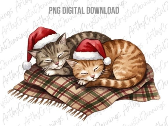 Christmas Holiday Sleeping Cats PNG Review