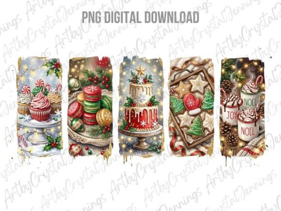 Christmas Treats Brushstrokes PNG & Illustrations