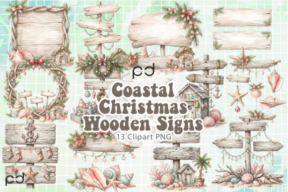 Coastal Christmas Signs & Illustrations Review