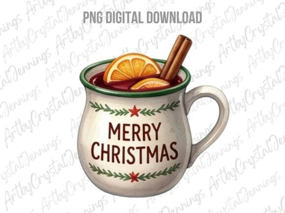 Merry Christmas Mulled Wine Mug PNG & Illustrations
