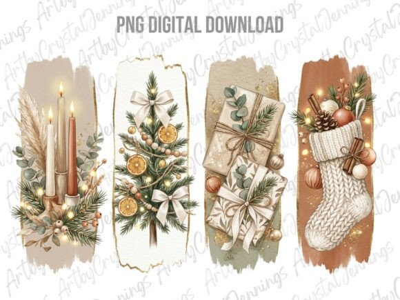 Neutral Boho Christmas Brushstroke PNG Review