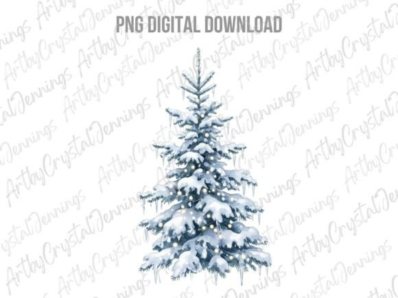 Snowy Winter Christmas Tree Clipart PNG Review