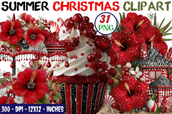 Summer Christmas Clipart Bundle: Illustrations Review