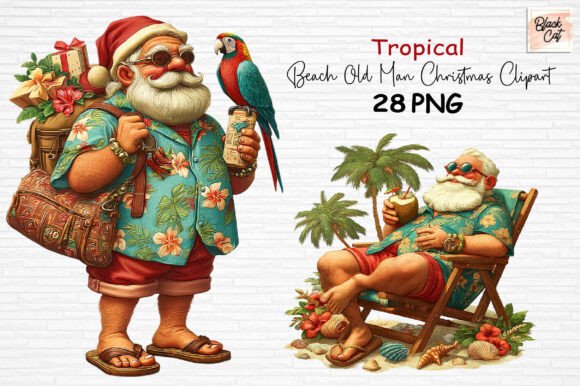 Summer Christmas Old Man Clipart PNG Review