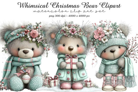 Whimsical Christmas Bear Clipart Review