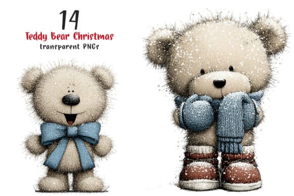 Whimsical Teddy Bear Christmas Clipart Review